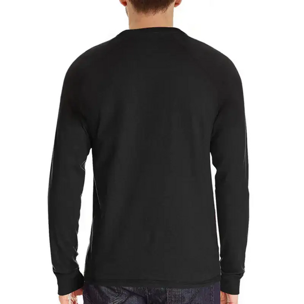 Men's knitted round neck button long sleeve t-shirt Nexellus