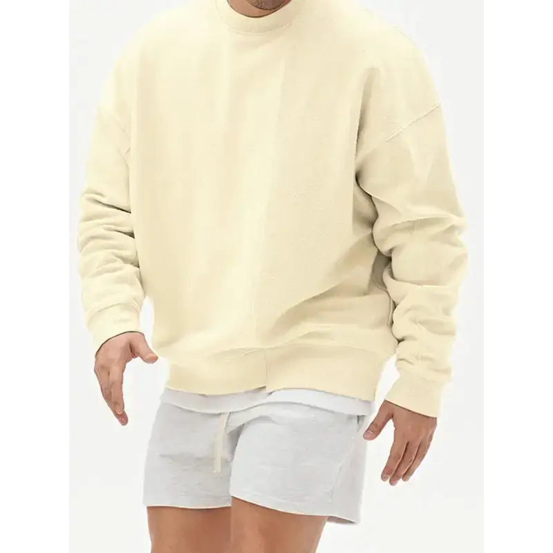 Men's knitted stitching solid colour casual crew neck sweatshirt Nexellus