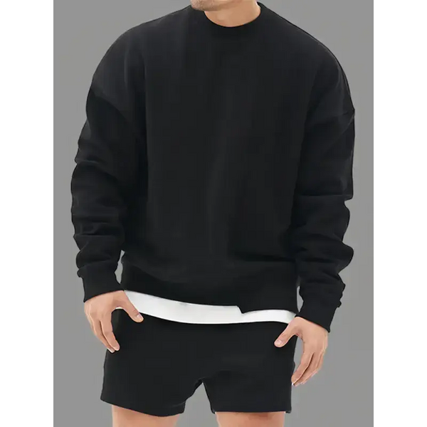 Men's knitted stitching solid colour casual crew neck sweatshirt Nexellus