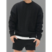 Men's knitted stitching solid colour casual crew neck sweatshirt Nexellus