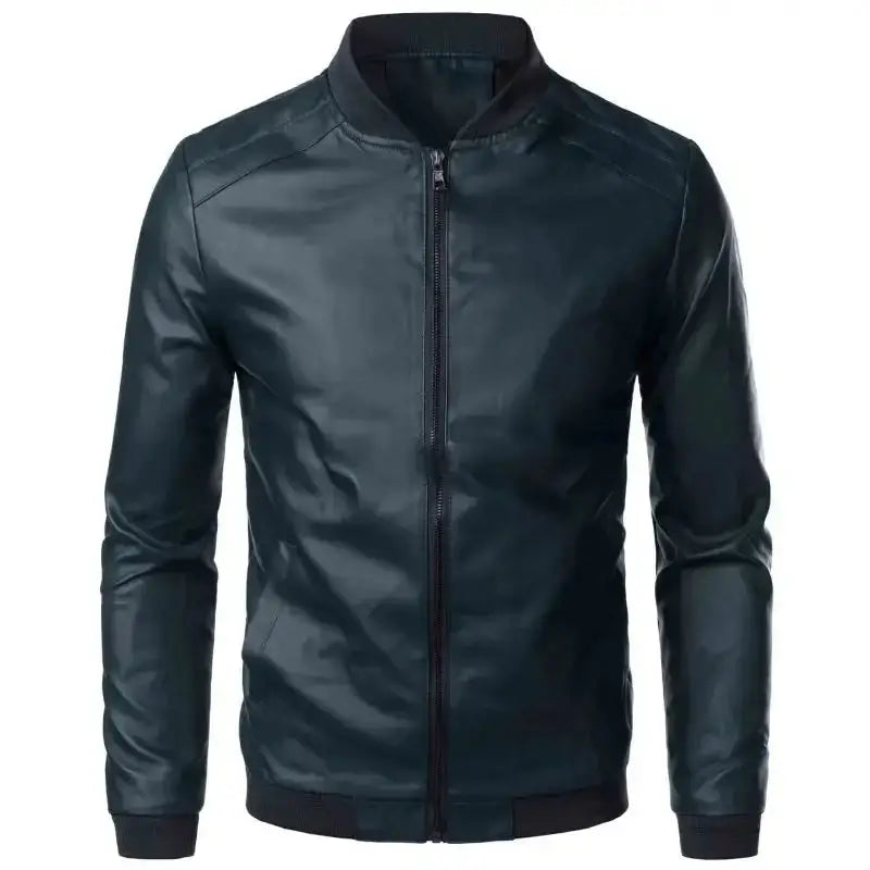 Men's leather jacket spring autumn casual lightweight zip jacket Nexellus