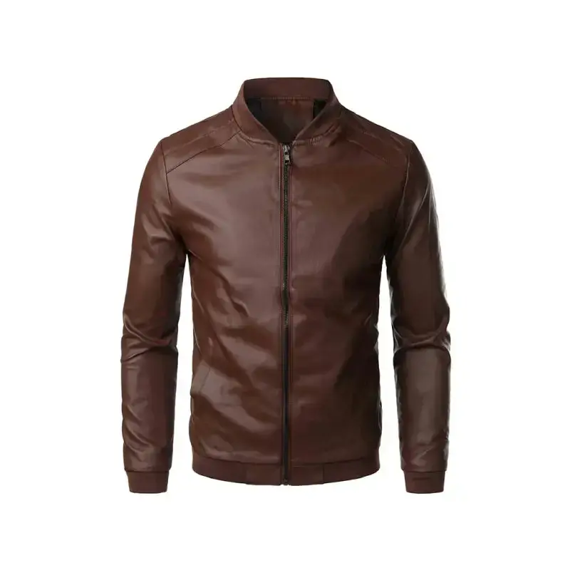 Men's leather jacket spring autumn casual lightweight zip jacket Nexellus