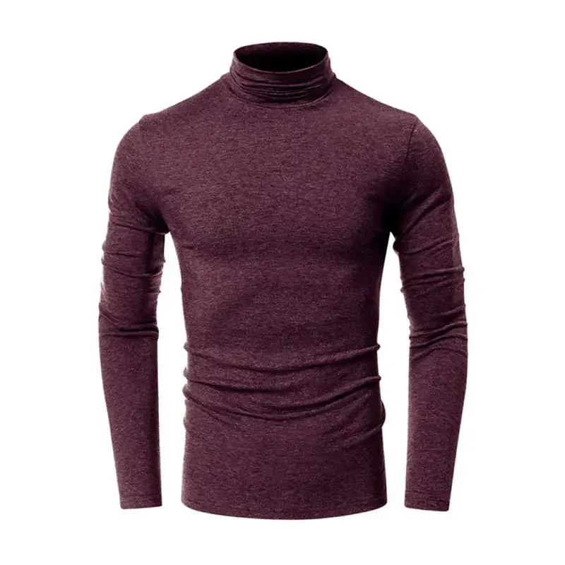 Men's long-sleeved solid colour turtleneck bottoming t-shirt top Nexellus