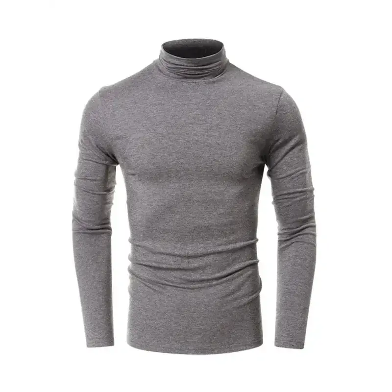 Men's long-sleeved solid colour turtleneck bottoming t-shirt top Nexellus