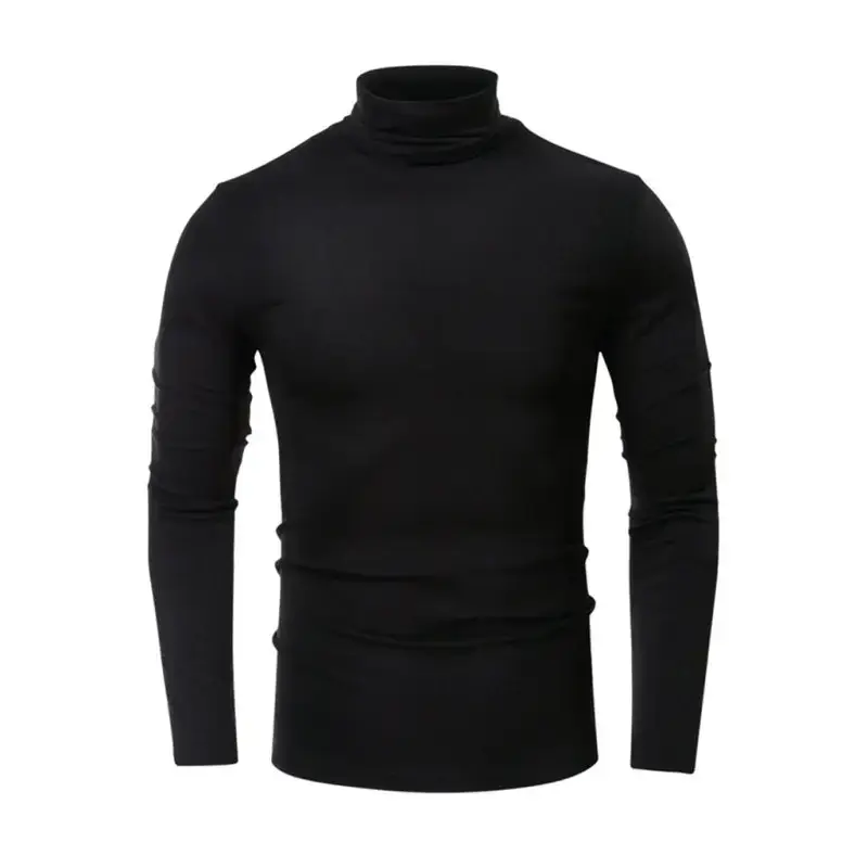 Men's long-sleeved solid colour turtleneck bottoming t-shirt top Nexellus