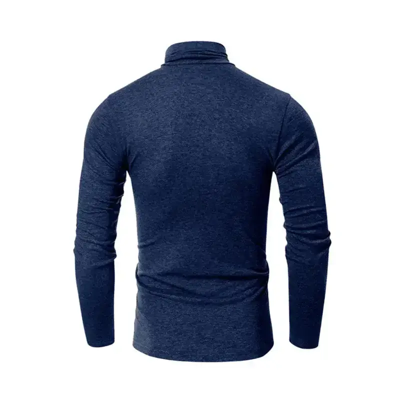 Men's long-sleeved solid colour turtleneck bottoming t-shirt top Nexellus