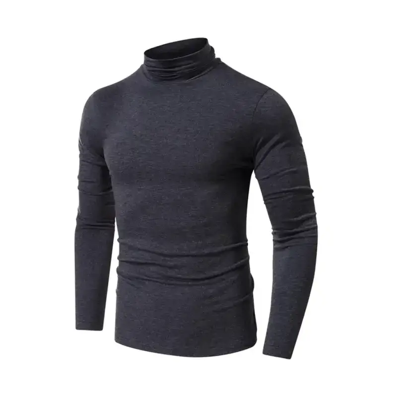 Men's long-sleeved solid colour turtleneck bottoming t-shirt top Nexellus