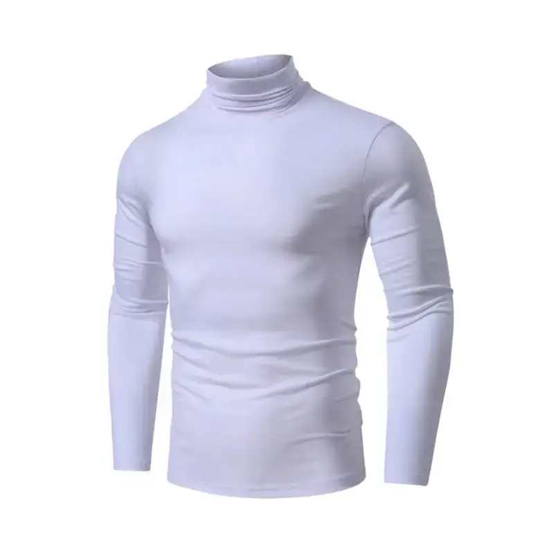 Men's long-sleeved solid colour turtleneck bottoming t-shirt top Nexellus