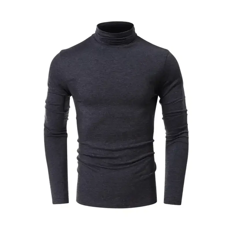 Men's long-sleeved solid colour turtleneck bottoming t-shirt top Nexellus