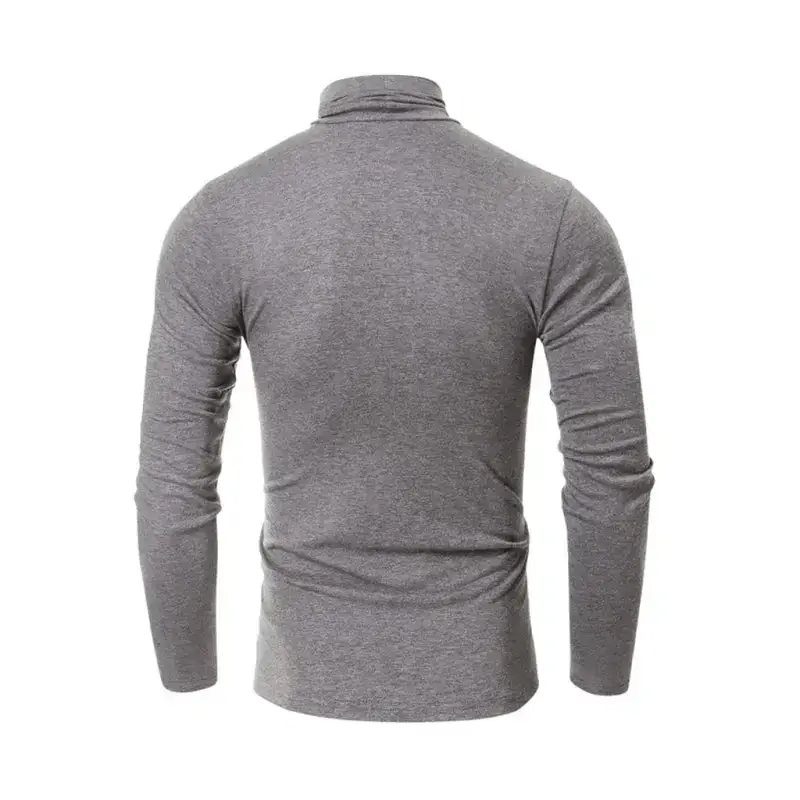 Men's long-sleeved solid colour turtleneck bottoming t-shirt top Nexellus