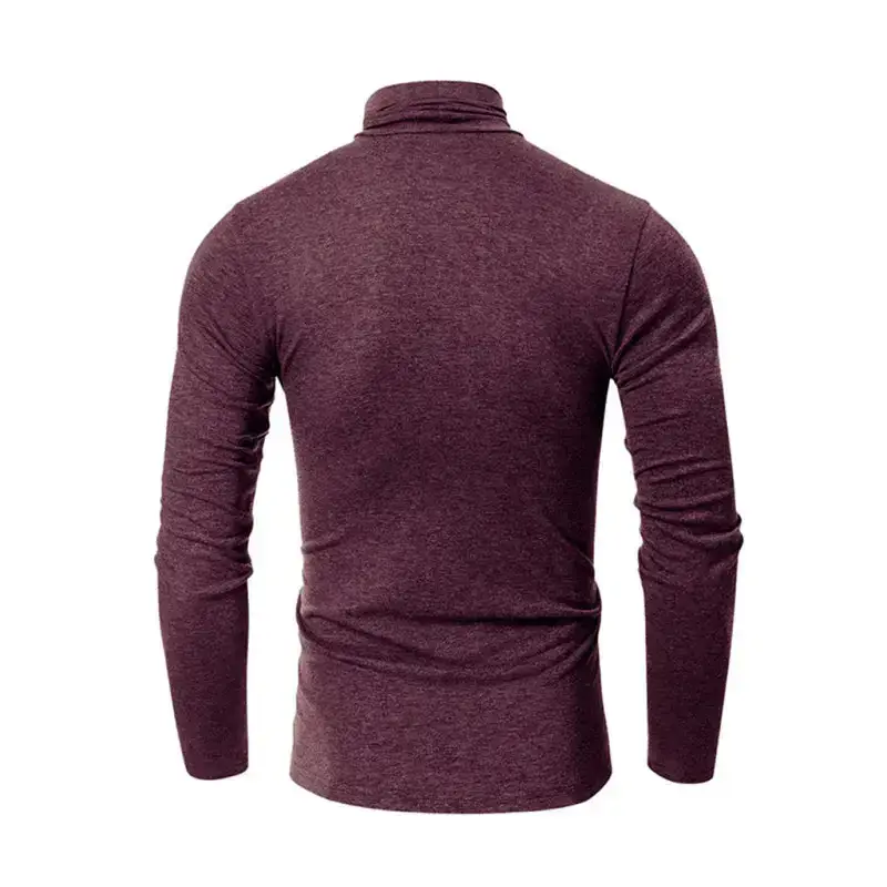 Men's long-sleeved solid colour turtleneck bottoming t-shirt top Nexellus