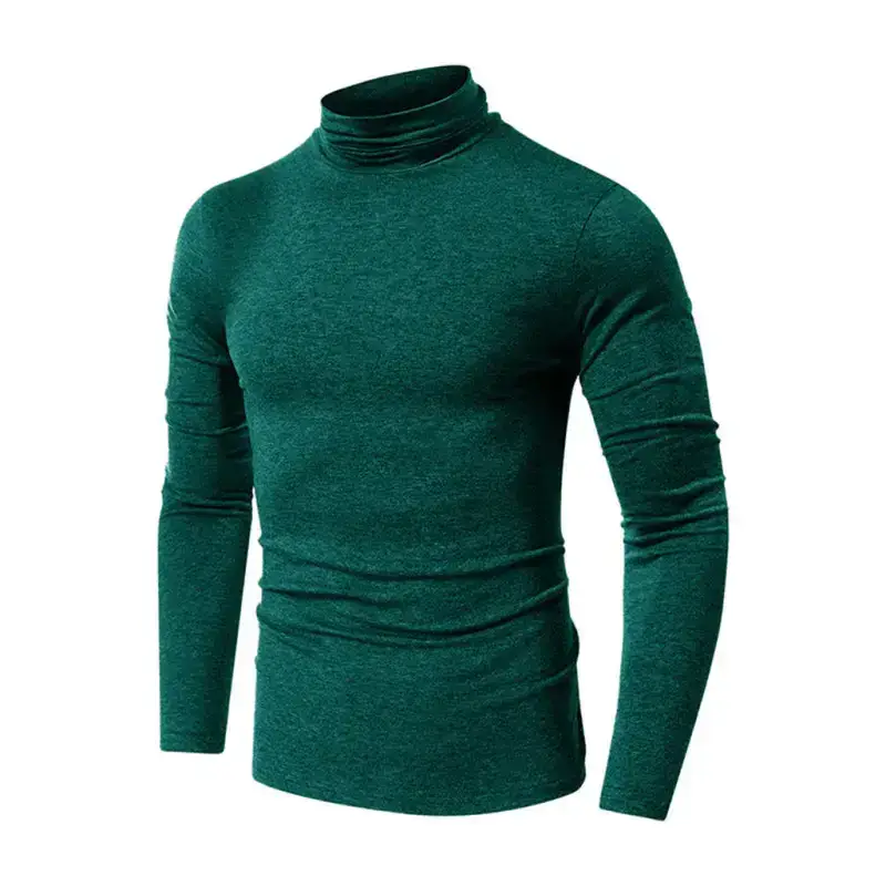 Men's long-sleeved solid colour turtleneck bottoming t-shirt top Nexellus