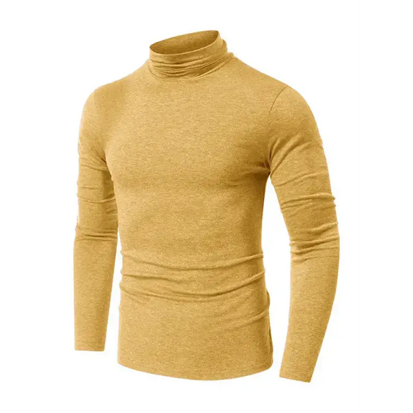 Men's long-sleeved solid colour turtleneck bottoming t-shirt top Nexellus