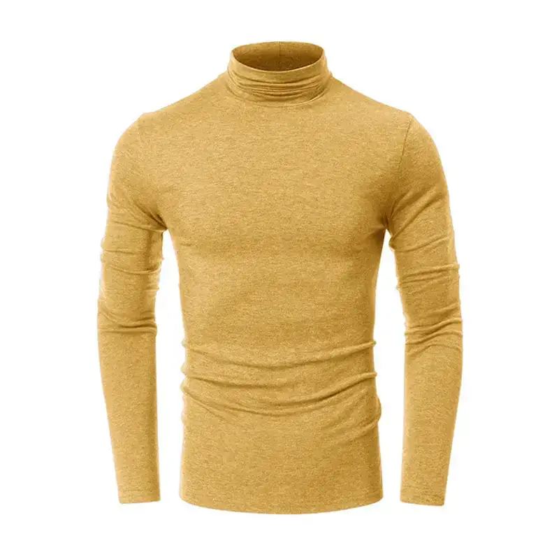 Men's long-sleeved solid colour turtleneck bottoming t-shirt top Nexellus