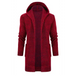 Men's mid length hooded knit cardigan horn buckle hooded long sweater Nexellus