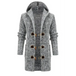 Men's mid length hooded knit cardigan horn buckle hooded long sweater Nexellus