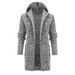 Men's mid length hooded knit cardigan horn buckle hooded long sweater Nexellus