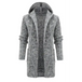 Men's mid length hooded knit cardigan horn buckle hooded long sweater Nexellus