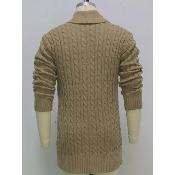 Men's mid-length knitted sweater thick-knit twisted cardigan woolen Nexellus