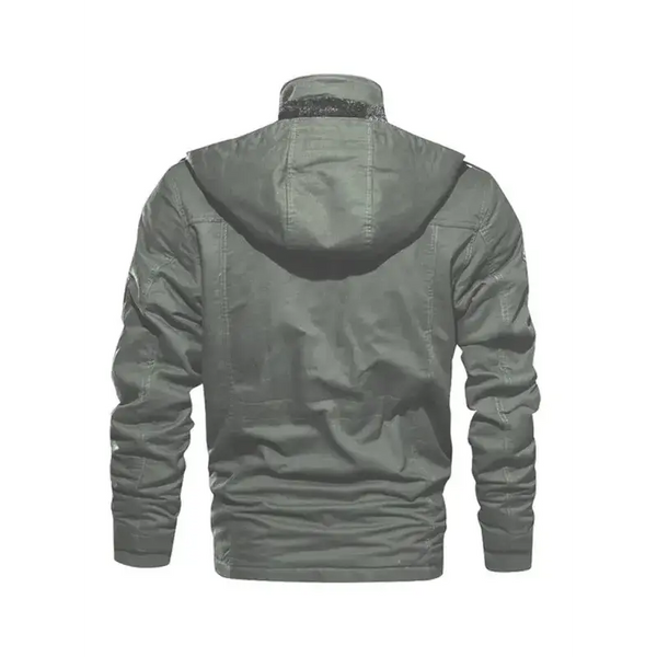 Men's mid-length loose stand collar hooded cotton top youth men's Nexellus