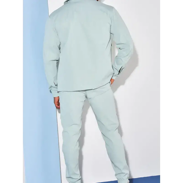 Men's new casual solid color lapel long-sleeved overalls suit Nexellus