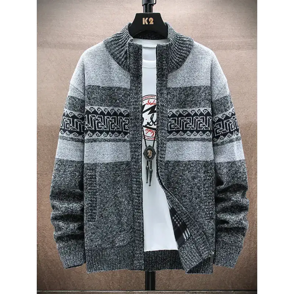 Men's new fashion stand-up collar cardigan sweater zipper style Nexellus