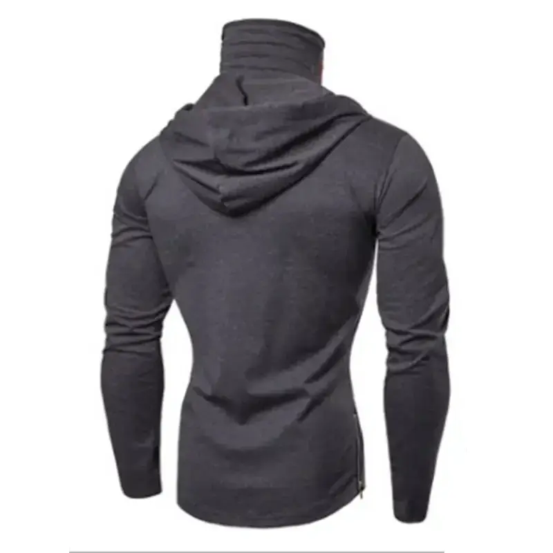 Men's new fitness cycling solid color elastic mask hooded pullover Nexellus