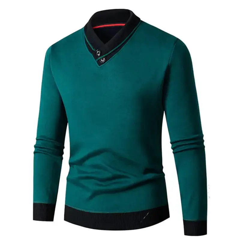 Men's new half turtleneck plus velvet slim long-sleeved sweater Nexellus