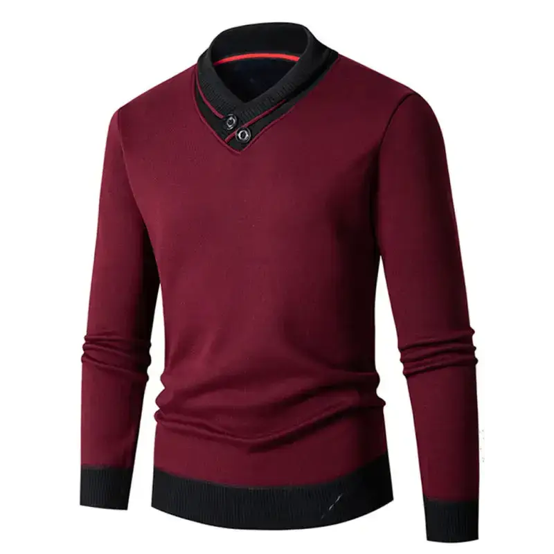 Men's new half turtleneck plus velvet slim long-sleeved sweater Nexellus