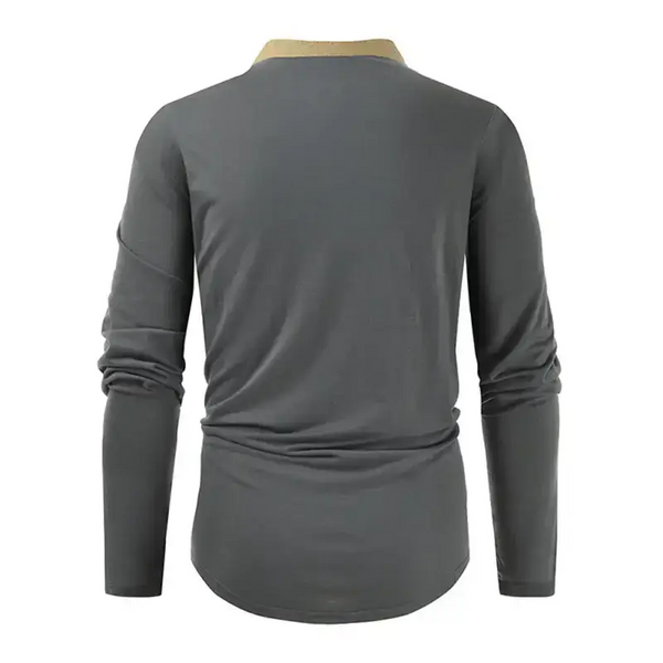 Men's new outdoor tactical zipper colorblock henley collar long sleeve Nexellus