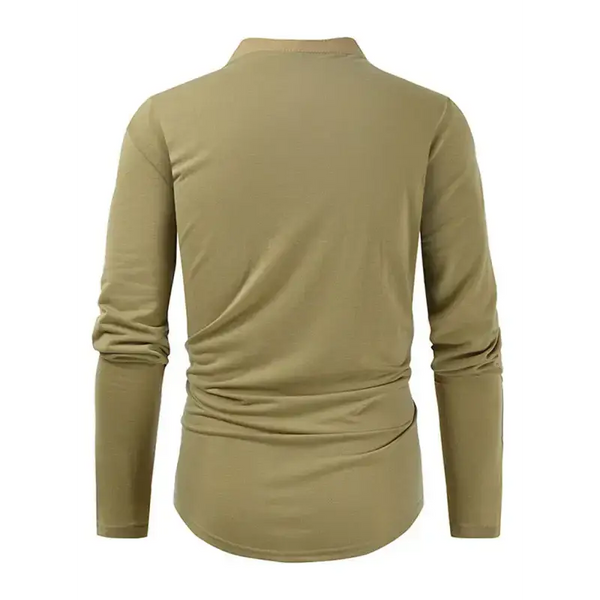 Men's new outdoor tactical zipper colorblock henley collar long sleeve Nexellus