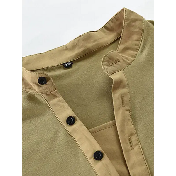 Men's new outdoor tactical zipper colorblock henley collar long sleeve Nexellus