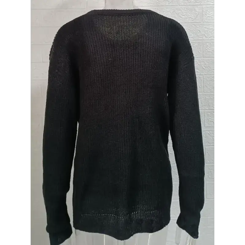 Men's new solid color round neck long sleeve pullover sweater Nexellus