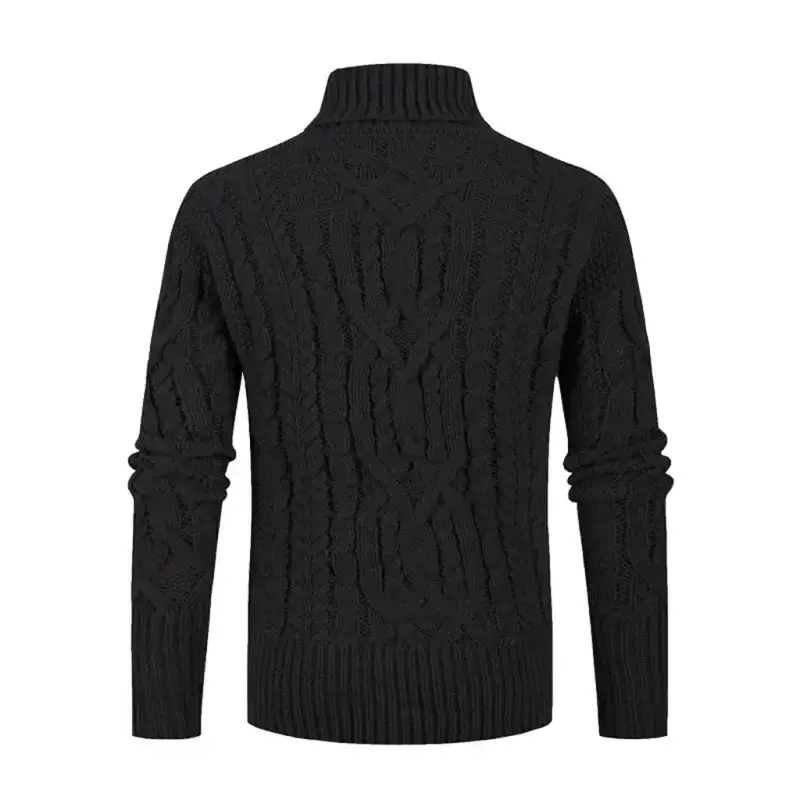 Men's new solid color twist pullover long-sleeved sweater Nexellus