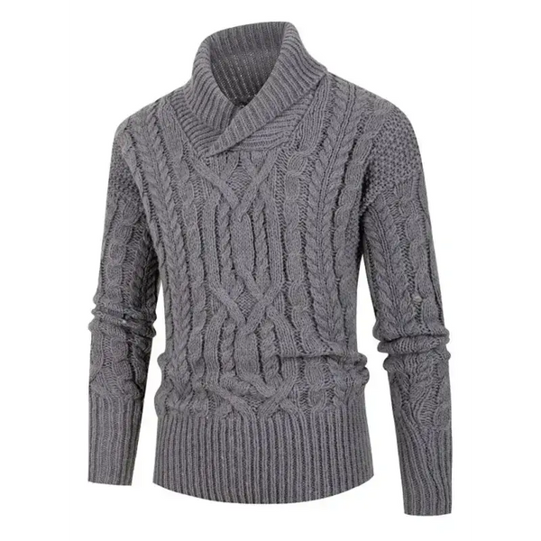 Men's new solid color twist pullover long-sleeved sweater Nexellus