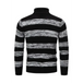 Men's new striped patchwork turtleneck slim fit sweater base layer Nexellus