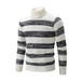 Men's new striped patchwork turtleneck slim fit sweater base layer Nexellus