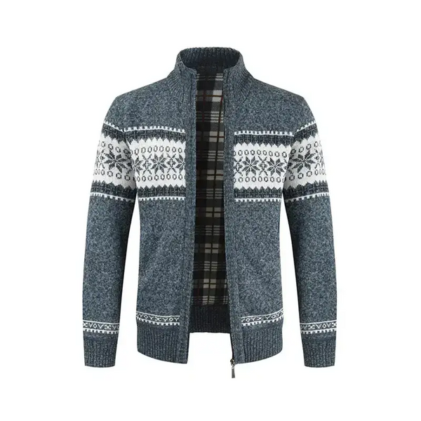 Men's new sweater cardigan colorblock standing collar sweater Nexellus