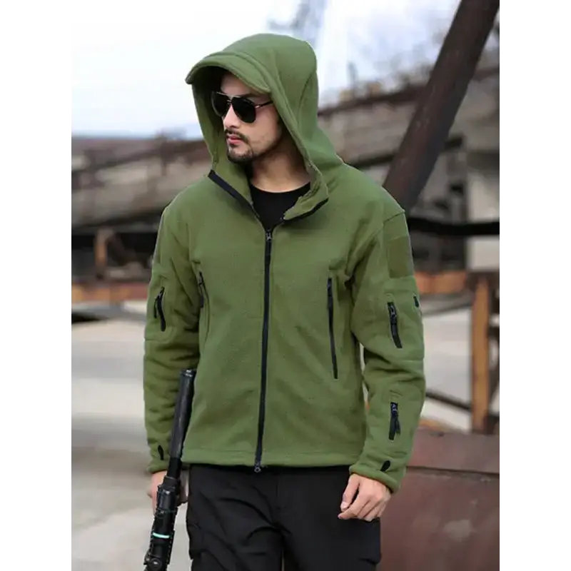 Men's outdoor warm liner fleece jacket cold-proof jacket wind hood Nexellus