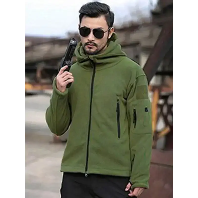 Men's outdoor warm liner fleece jacket cold-proof jacket wind hood Nexellus