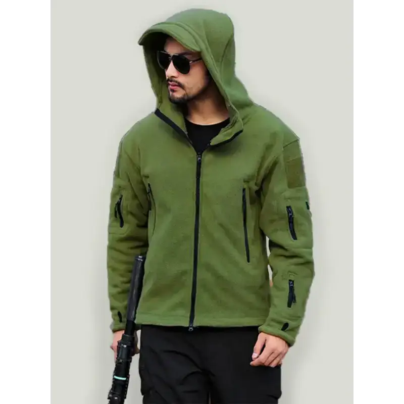 Men's outdoor warm liner fleece jacket cold-proof jacket wind hood Nexellus