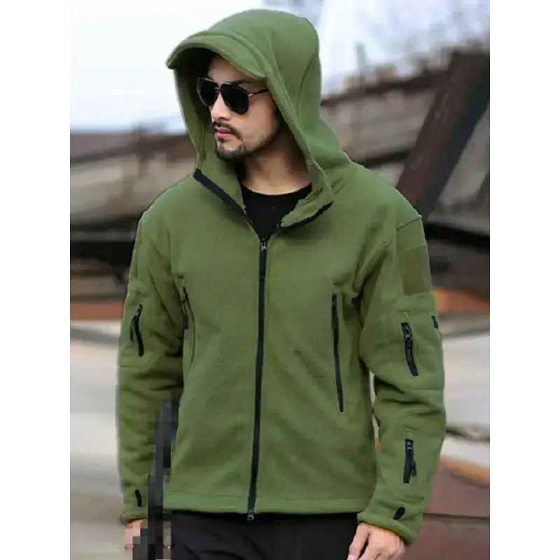 Men's outdoor warm liner fleece jacket cold-proof jacket wind hood Nexellus