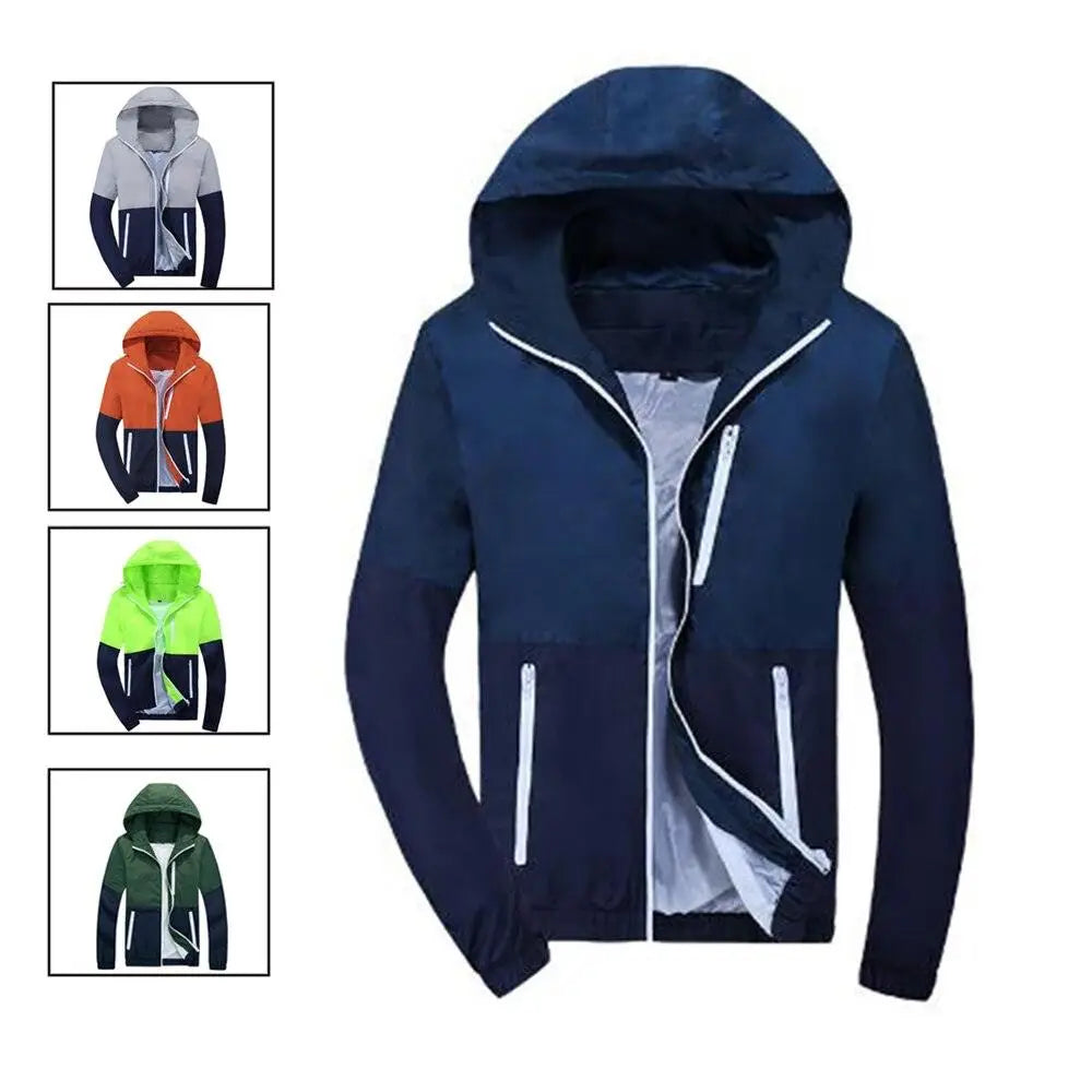 Men's Patchwork Zipper Hoodies Windbreaker Sportswear Nexellus