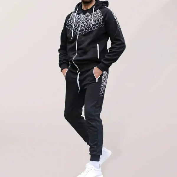 Men's performance zipper hoodie and sweatpants two piece set Nexellus