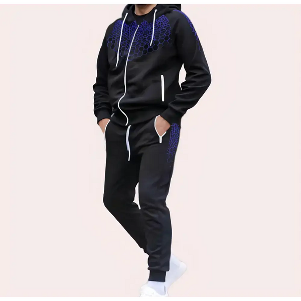 Men's performance zipper hoodie and sweatpants two piece set Nexellus