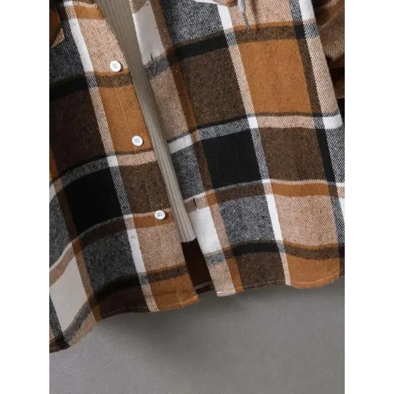 Men's plaid hooded casual jacket shirt coat Nexellus