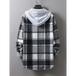 Men's plaid hooded casual jacket shirt coat Nexellus