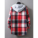 Men's plaid hooded casual jacket shirt coat Nexellus