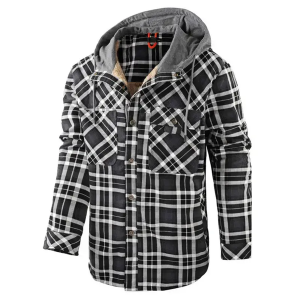 Men's plaid loose warm hooded jacket Nexellus