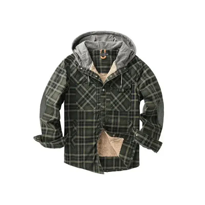 Men's plaid loose warm hooded jacket Nexellus